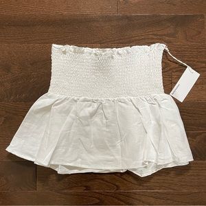 Reformation Clementine Linen Top - White, Size Small